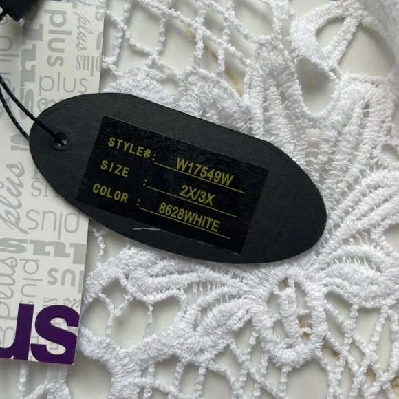 white lace crochet cardigan Open Front size 2X/ 3X NWT - Picture 4 of 5